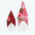 Youngs Wood Gnome Tabletop Decor with Felt Flowers Set - 2 Piece 72190